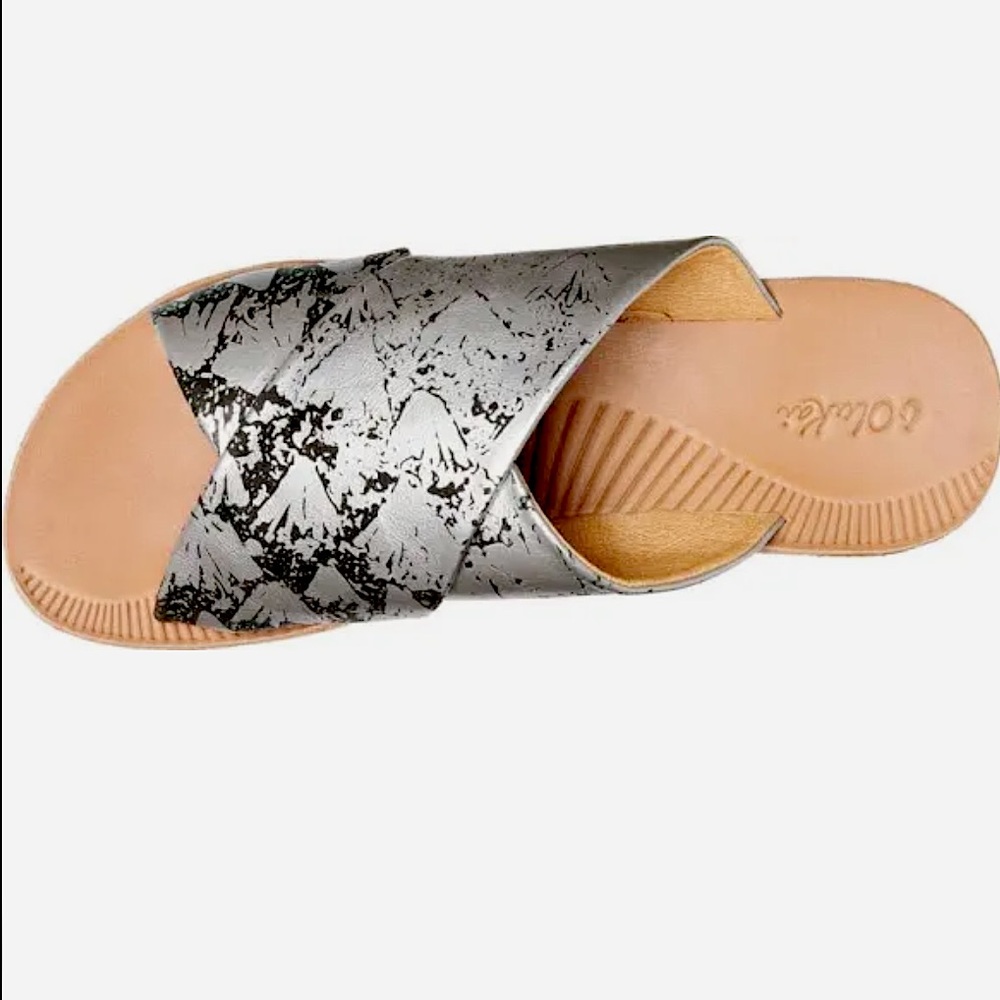 Olukai Onohi 🌺 slippers sandals women’s size 8 W Hawaiian NWT shoes silver